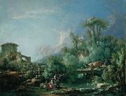 Francois Boucher The Gallant Fisherman, known as Landscape with a Young Fisherman Spain oil painting artist
